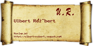 Ulbert Róbert névjegykártya